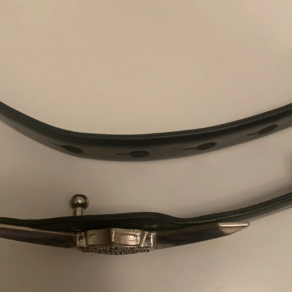 HARLEY DAVIDSON MENS BLACK LEATHER BELT SIZE LARGE 32